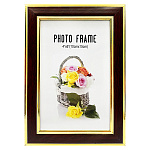 Фоторамка " KWELT " пластиковая 10*15см Коричневая, акриловое стекло 0,5мм, ширина багета - 18мм, золото