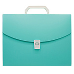 Портфель пластиковый " Бюрократ " А4 1 отделение мятный, пластик 0,7мм