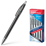 Ручка гелевая автоматическая " Erich Krause " R-301 Original Gel Matic черный 0,5мм рифленый держатель, металлический наконечник, прозрачный корпус