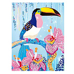 Картина алмазная " Mazari " 23*30см Тукан, состав набора: холст на подрамнике, стразы, стилус, желеобразный клей, лоток, частичная выкладка, в термоусадочной пленке