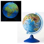 Глобус физический рельефный с подсветкой от батареек 250мм " Globen " батарейки в комплект не входят, картонная коробка
