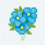 Набор для вышивания " Klart " 8*9см Нежные незабудки, в наборе: канва, игла, нитки, цветная схема, инструкция