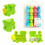 Точилка " KWELT " пластиковая Train 1 отверстие, с контейнером, цвет ассорти, пластиковая упаковка