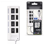 USB-хаб " Smartbuy " 7204, белый, 4 порта, USB2.0