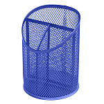 Подставка " KWELT " 3 отделения, 11*15*11см, металлическая, сетчатая, синяя