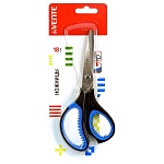 Ножницы " deVente " Gills 18см металлические, пластиковые ручки с резиновыми вставками, черные с синим, картонная упаковка, европодвес