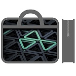 Папка " Пчелка " детская А4-251 (330*260*120мм) с ручками Треугольники, печать на пластике, материал ручек - ткань тесьма 18мм