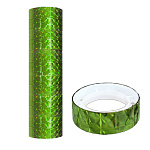 Декоративная клейкая лента " KWELT " h=1см, d=3,5см, 2м, зеленая, голография, 12шт в упаковке