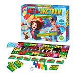 Игра настольная " Русский стиль " Мега Экстрим, от 9 лет, состав игры: игровое поле, кубик, фишки 8шт, карточки 100шт, жетоны 40шт, деньги 40 купюр, правила