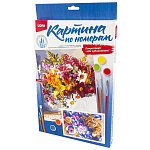 Картина по номерам " Lori " 20*28,5см Кот и сладости, состав набора: основа с контуром, краски, вспомогательный лист, кисть, акриловый лак, инструкция, картонная упаковка, европодвес