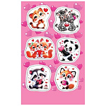 Наклейки " Мир открыток " 0-11 А6 Зверята и любовь, без отделки