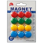 Набор магнитов " KWELT " для доски 12шт 20мм ассорти, картонный блистер 8*12см, европодвес