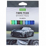 Фломастеры " Hatber " ECO Скорость 24цв круглые, вентилируемый колпачок, картонная упаковка, европодвес