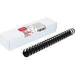 Пружины для переплета " deVente " 25мм, черные, круглые, пластик, 50шт (для сшивания до 220 листов)