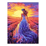 Картина по номерам " Lori " 28,5*38см Лавандовый вечер, состав набора: основа на картоне с контуром, краски, кисть, вспомогательный лист, акриловый лак, инструкция, картонная упаковка, европодвес