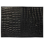 Обложка для паспорта " Имидж " Passport аллигатор, черная, натуральная кожа, сплошное тиснение