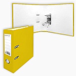 Папка-регистратор А4 " KWELT " сборная 50мм желтая, ПВХ, пластиковый карман со сменной этикеткой, металлическая окантовка