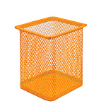 Стакан " KWELT " 8*8*9,5см, металлический сетчатый, квадратный, оранжевый