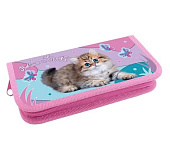 Пенал 1 отд. (190*90*27) молния, лам.картон "Голубоглазый котёнок"