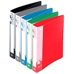 Папка с 2-мя зажимами " Бюрократ " А4 ассорти, пластик 0,70мм, бумажная вставка