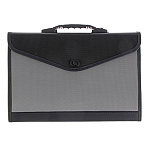 Портфель пластиковый " Lamark " А4 13 отделений черный/серый, пластик 0,7мм, с окантовкой