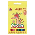 Карандаши цветные деревянные трехгранные 12цв " Каляка-Маляка " 4М картонная упаковка, европодвес