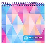 Скетчбук для карандашных зарисовок, белая бумага 60г/м2, А6, 64л, спираль, без линовки, обложка- ламинированный картон, жесткая подложка, " Миленд " Узор