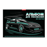 Альбом А4 20л " Академия Групп " Black car, склейка, обложка- мелованный картон, УФ-лак, блок- офсет 100г/м2