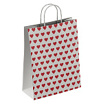 Пакет бумажный " ПЗБМ " 26*35*15см Сердца, крученые ручки