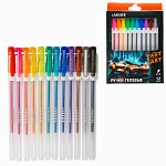 Набор гелевых ручек " deVente " Fast Or Last 12цв, 0,5мм, матовый прозрачный корпус, сменный стержень, картонная коробка, европодвес