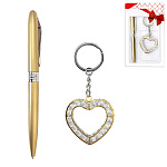 Набор подарочный " KWELT " 2в1 ручка шариковая автоматическая, синяя, брелок, пластиковая упаковка, европодвес