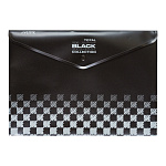 Папка на кнопке " deVente " А4 Total black, пластик 0,18мм, непрозрачная, тиснение фольгой, индивидуальная маркировка