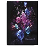 Записная книжка А5 7БЦ 80л " Феникс " Кристаллы, линия, в точку, обложка - матовый ламинированный картон, выборочный перламутровый лак, тиснение фольгой, сшивка, 140*200мм