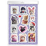 Наклейки " Феникс " А5 Любимые стикеры. Милые котики