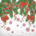 Салфетки Новогодние бумажные 3-слойные " Pero " Prestige Новогоднее настроение 20шт, 100% целлюлоза, 33*33см