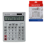 Калькулятор настольный 12 разрядов " Skainer " SK-888XWH, 155*204*34мм, двойное питание, белый