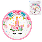 Набор тарелок " Веселуха " d=18см Голова Единорога в наборе 6шт