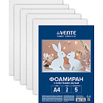 Фоамиран " deVente " А4 5л 1цв 2мм с блестками, белый, пластиковый пакет, европодвес