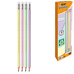 Карандаш ч/гр " BiC " Evolution Pastel HB с ластиком, шестигранный, пластиковый, цвет корпуса- разноцветный, заточенный, картонная упаковка