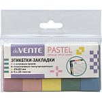 Закладки самоклеящиеся " deVente " 45*20мм 5цв*20л, Pastel, пластик, пластиковый пакет, европодвес