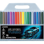 Фломастеры " deVente " Super Turbo 18цв круглые, вентилируемый колпачок, пластиковый блистер, европодвес