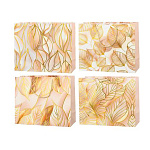 Пакет бумажный " Basir " 32*26*12см Листья, ассорти (без возможности выбора дизайна), ламинированный, тиснение фольгой