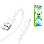 Кабель сетевой USB - Type-C " Hoco " X83 Victory белые, круглый, 1м, 3,0А, силикон