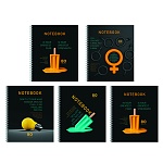 Тетрадь спираль А5 80л клетка " ПЗБМ " Подождите, я записываю!, офсет, обложка - мелованный картон, ламинация soft-touch, выборочный УФ-лак, 4 дизайна в спайке