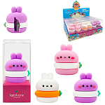 Точилка " KWELT " пластиковая с покрытием soft-touch Rabbit 1 отверстие, цвет ассорти, индивидуальная пластиковая упаковка, европодвес, дисплей