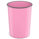 Корзина для бумаг " Erich Krause " 13,5л Pastel, розовая, цельная, из прочного легкого материала