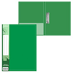 Папка с зажимом " KWELT " А4 Standart зеленая, пластик 0,7мм, бумажная вставка во внешний кармашек, внутренний карман, индивидуальный штрихкод