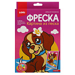 Картина из песка " Lori " Фреска Собачка, цветной песок, самоклеящаяся основа, инструкция
