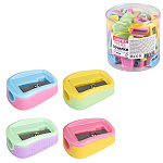 Точилка " deVente " Pastel 1 отверстие, без контейнера, ассорти, пластиковая туба