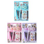 Набор настольный детский " Mazari " Лабубу, 3 предмета: степлер, скобы, корректирующая лента, ассорти (без возможности выбора цвета), блистер, европодвес